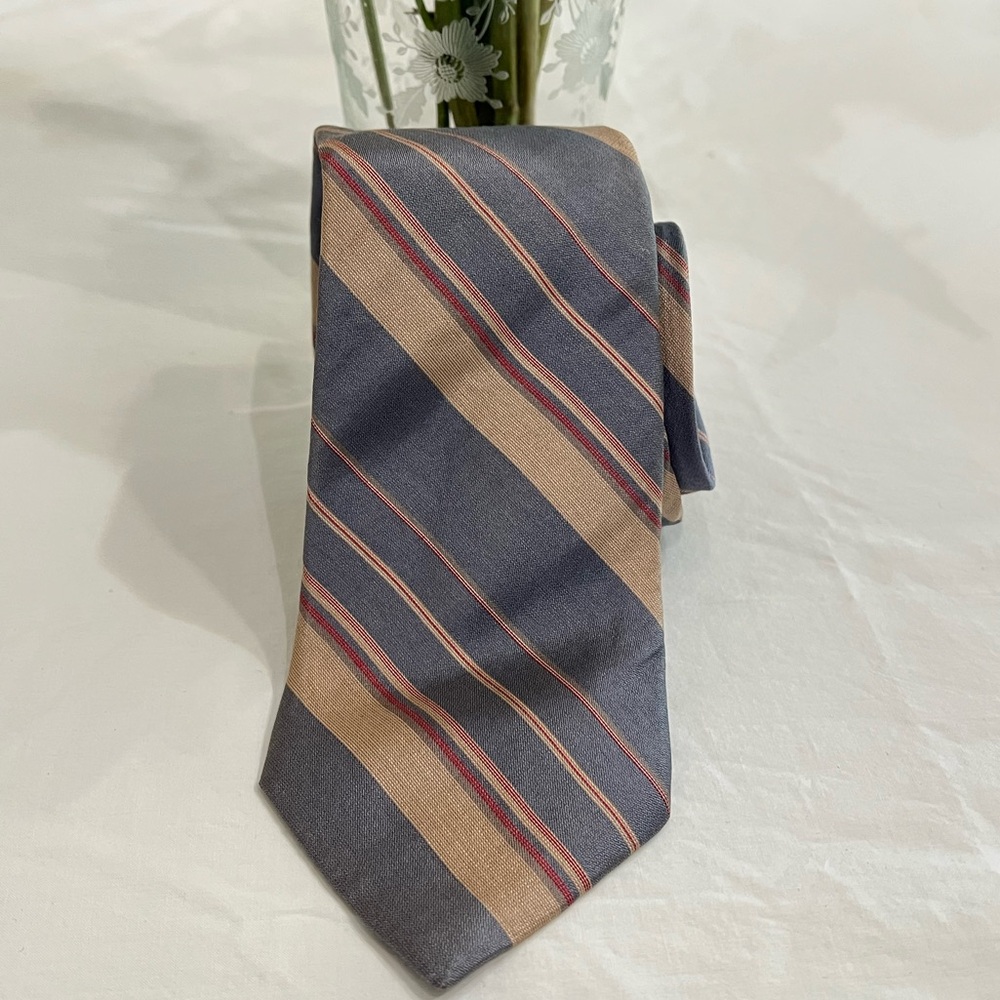 Christian Dior All Silk Striped Tie Vintage Made in USA